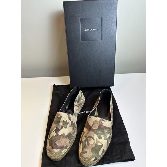 NIB Saint Laurent Camouflage flat espadrilles - Picture 1 of 7